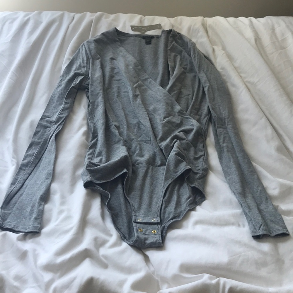 J.Crew wrap bodysuit size M gray